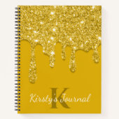 Luxe Gele Driving Glitter Journal Notitieboek (Voorkant)
