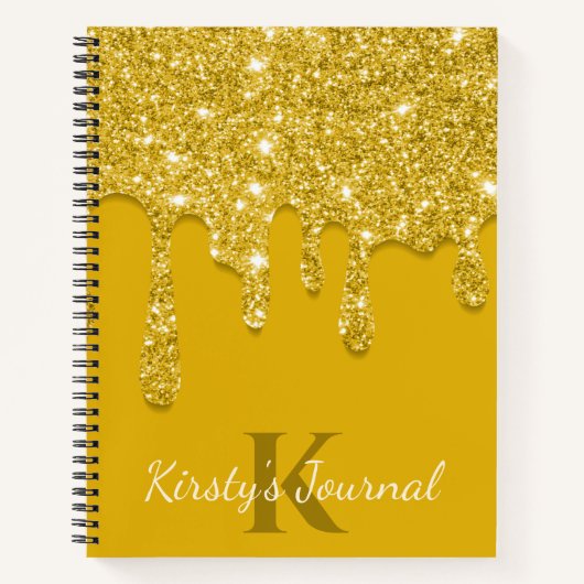 Luxe Gele Driving Glitter Journal Notitieboek (Voorkant)
