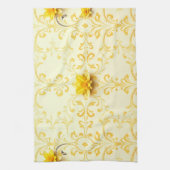 Luxe Gele Tulp Damast Paas Keukenhanddoek (Verticaal)
