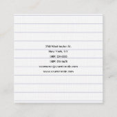 Luxe, gelinkt papier met modern, minimalistisch vierkante visitekaartje (Achterkant)