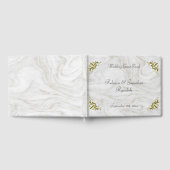 Luxe gemarmerde en gouden bruiloft gastenboek (Volledig)