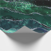 Luxe Gemstone Emerald Glitter Agate Cadeaupapier (Hoek)