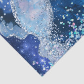 Luxe Gemstone Marble Blue Glitter Agate Tissuepapier (Detail)