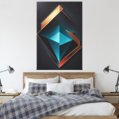 Luxe Geometrie: De Glans van de Toekomst in A Canvas Afdruk (Insitu (Slaapkamer))
