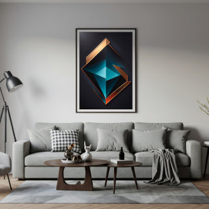 Luxe Geometrie: De Glans van de Toekomst in A Canvas Afdruk