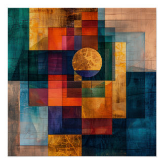 Luxe Geometrisch Abstract Kunstposter voor aan de  Perfect Poster