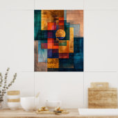 Luxe Geometrisch Abstracte Muur Kunst Poster (Keuken)