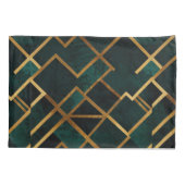 Luxe geometrisch goud en smaragd kussensloop (Achterkant)