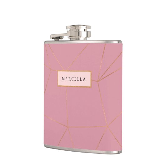 Luxe geometrisch goud heupfles (Links)