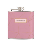 Luxe geometrisch goud heupfles (Voorkant)