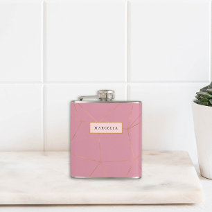 Luxe geometrisch goud heupfles