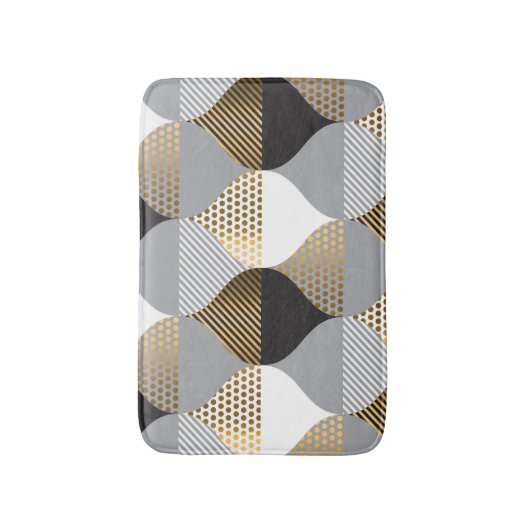 Luxe geometrisch: zwart, goud patroon badmat (Voorkant Verticaal)