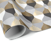 Luxe geometrisch: zwart, goud patroon cadeaupapier (Rol Hoek)