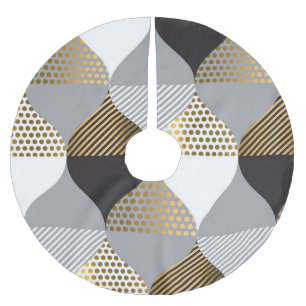 Luxe geometrisch: zwart, goud patroon kerstboom rok