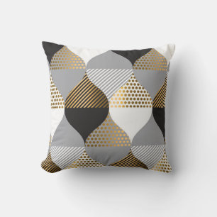 Luxe geometrisch: zwart, goud patroon kussen