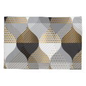 Luxe geometrisch: zwart, goud patroon kussensloop (Achterkant)