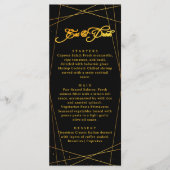Luxe Geometrische Black Tie Trouwdiner Menu (Voorkant)