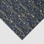 Luxe geometrische blauw en goud Art Deco Decoupage Tissuepapier (Detail)