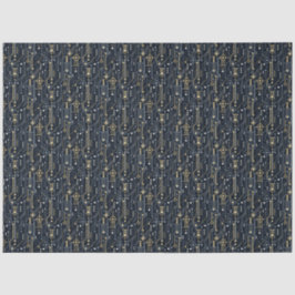 Luxe geometrische blauw en goud Art Deco Decoupage Tissuepapier