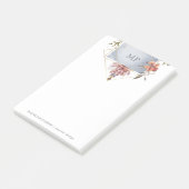 Luxe geometrische bloem met monogram post-it® notes (Schuin)