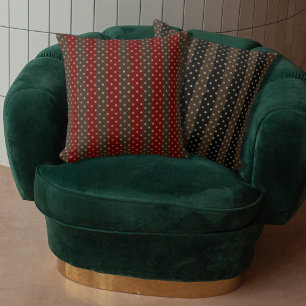 Luxe geometrische gouden polkadot kleurrijke strip kussen