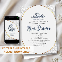 Luxe geometrische islamitische boog Ramadan Iftar- Kaart