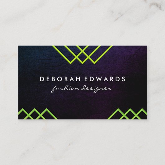 Luxe geometrische lijnen Chic-structuur Visitekaartje (Voorkant)