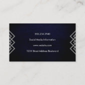 Luxe geometrische lijnen Chic-structuur Visitekaartje (Achterkant)