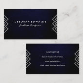 Luxe geometrische lijnen Chic-structuur Visitekaartje (Voorkant / Achterkant)