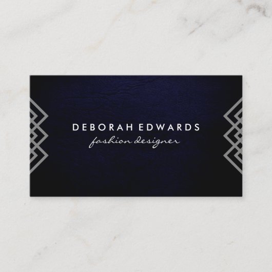 Luxe geometrische lijnen Chic-structuur Visitekaartje (Voorkant)