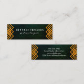 Luxe geometrische lijnen chique textuur mini visitekaartje (Voorkant / Achterkant)