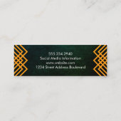 Luxe geometrische lijnen chique textuur mini visitekaartje (Achterkant)