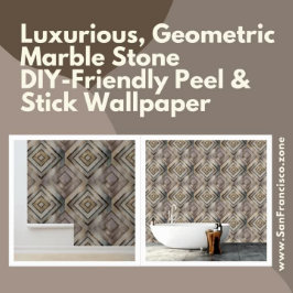 Luxe, geometrische marmeren steen DIY Peel & Stick Behang