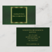 Luxe geometrische smaragd en gouden professional visitekaartje (Voorkant / Achterkant)