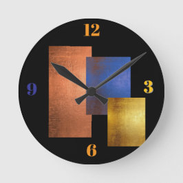 Luxe geometrische zwarte designklok ronde klok