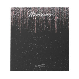 Luxe gepersonaliseerd zilver Roos goud chique zwar Notitieblok