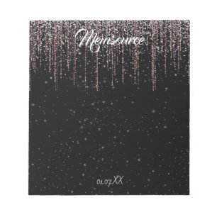 Luxe gepersonaliseerd zilver Roos goud chique zwar Notitieblok