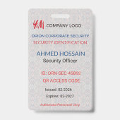 Luxe gepersonaliseerde beveiligingsbadge voor mede badge (Voorzijde)
