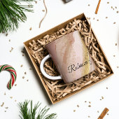 Luxe gepersonaliseerde Brown & Gold Waterverf Mok