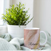 Luxe gepersonaliseerde Brown & Gold Waterverf Mok