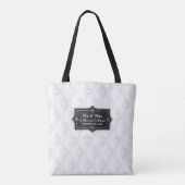 Luxe gepersonaliseerde bruiloft Canvas tas (Achterkant)