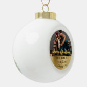 Luxe gepersonaliseerde eerste Kerstmis Elegant Paa Keramische Bal Ornament (Links)