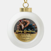 Luxe gepersonaliseerde eerste Kerstmis Elegant Paa Keramische Bal Ornament (Voorkant)