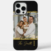 Luxe gepersonaliseerde foto chic zwart & goud aand Case-Mate iPhone case (Achterkant)