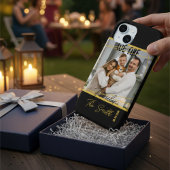 Luxe gepersonaliseerde foto chic zwart & goud aand Case-Mate iPhone case