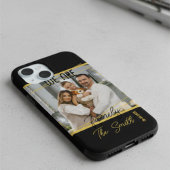 Luxe gepersonaliseerde foto chic zwart & goud aand Case-Mate iPhone case