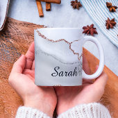 Luxe gepersonaliseerde grijs goud Abstract marmere Koffiemok