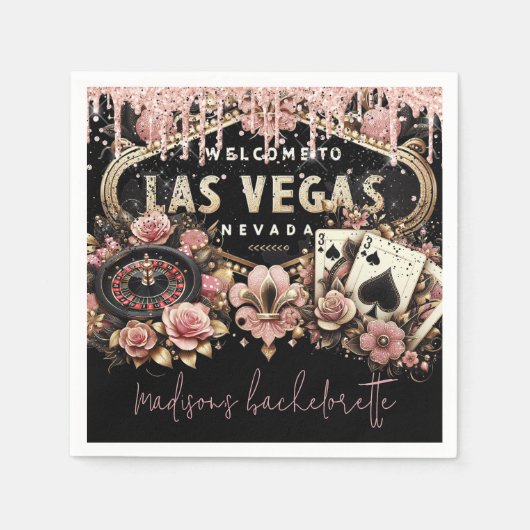 Luxe gepersonaliseerde Las Vegas Bachelorette Servet (Voorkant)