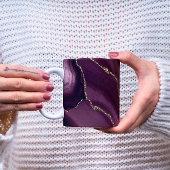 Luxe gepersonaliseerde Maroon & Gold Marble Coffee Koffiemok