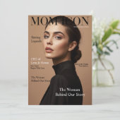 Luxe Gepersonaliseerde Moeder Tijdschrift Cover Fo Feestdagenkaart (Staand voorkant)